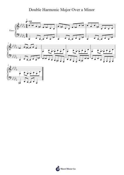 Double Harmonic Major Over a Minor Sheet Music by geraldedwards256-Arr.Trismark