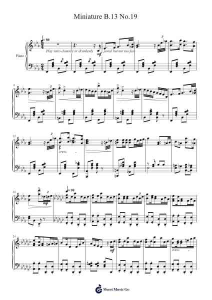 Miniature B.13 No.19 Sheet Music by Pricerhys-Arr.Brandwight Gillget