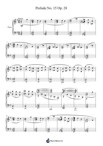 Prelude No. 15 Op. 28 Sheet Music by ...etc...-Arr.Hason