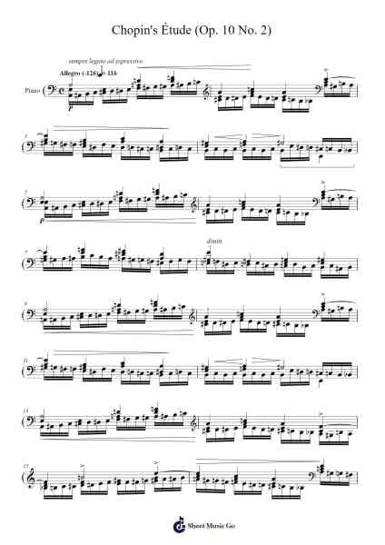 Study No. 3 on Chopin's Étude (Op. 10 No. 2) Sheet Music by Leopold Godowsky-Arr.Waygrid