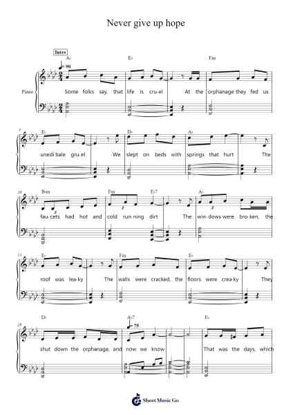 Never give up hope Sheet Music by Julie Bernstein-Arr.Twainryl