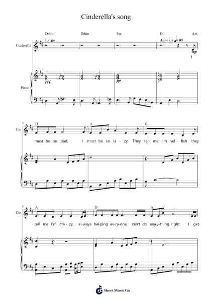 Cinderella's song Sheet Music by Toutfox-Arr.Tybey