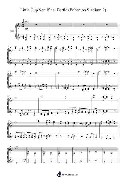 Little Cup Semifinal Battle (Pokemon Stadium 2) Sheet Music by Hajime Wakai-Arr.Lencher Jameswyatt