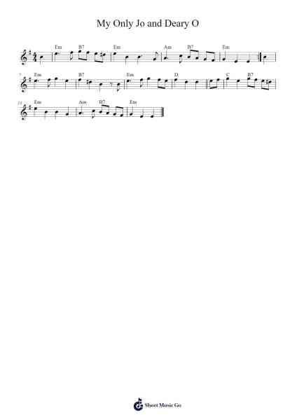 My Only Jo and Deary O Sheet Music by undefined-Arr.Sigjeff