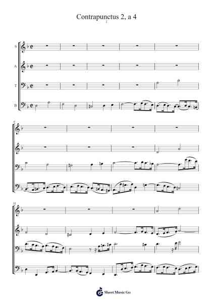 Die Kunst der Fuge, BWV 1080: Contrapunctus 2 Sheet Music by Johann Sebastian Bach-Arr.Zimgus Jackfred