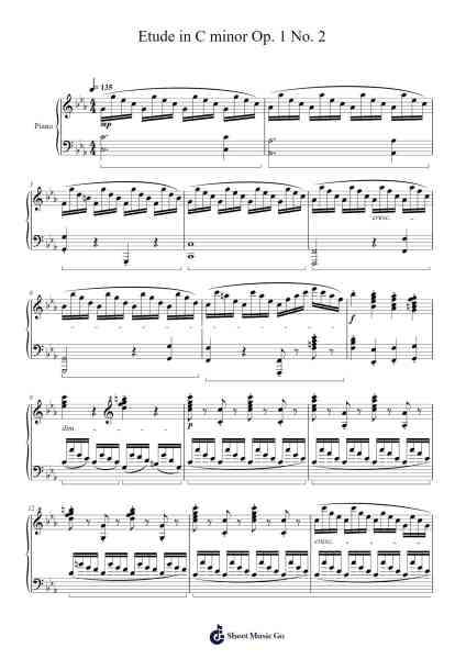 Etude in C minor Op. 1 No. 2 Sheet Music by Miklos Martinko-Arr.Mollkins
