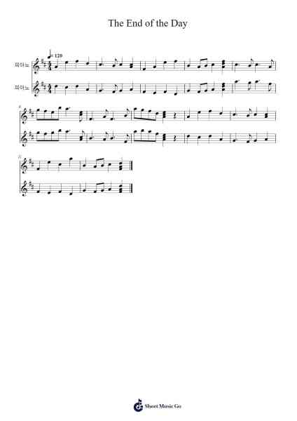 The End of the Day Sheet Music by Lee Seo hyun-Arr.Blairbart