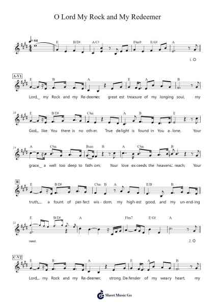O Lord My Rock and My Redeemer Sheet Music by Sovereign Grace Music-Arr.Hudcie Rhoclark