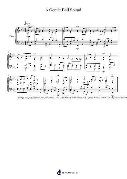 A Gentle Bell Sound Sheet Music by yoheikatowwc-Arr.Kawar Rusfrank
