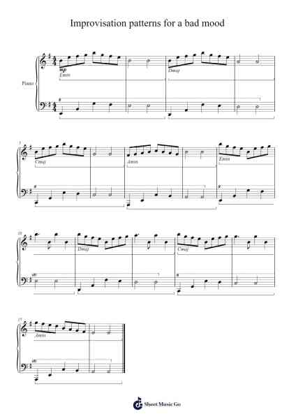 Improvisation patterns for a bad mood Sheet Music by Snowtiane Leogie-Arr.Shirvien