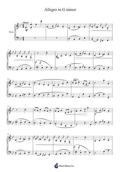 Allegro in G minor 樂譜由 Filipe Golin - 編曲 Wentio Termaltz