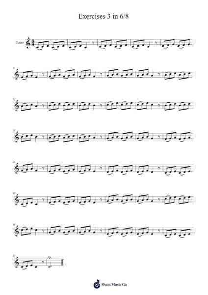 Exercises in 6/8 Sheet Music by Vogtnia-Arr.Poshua Xansweet