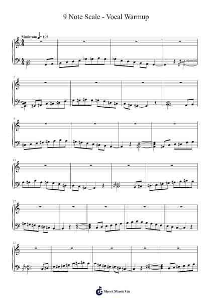 9 Note Scale - Vocal Warmup 樂譜由 Jethro Pesquera - 編曲 Kyleyy