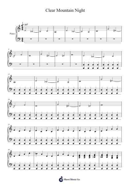 Clear Mountain Night Sheet Music by c4lawrence-Arr.Hubpir