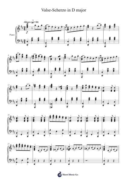 Valse-Scherzo in D Major Sheet Music by TheGamerKlak-Arr.Crichriet Hawreen