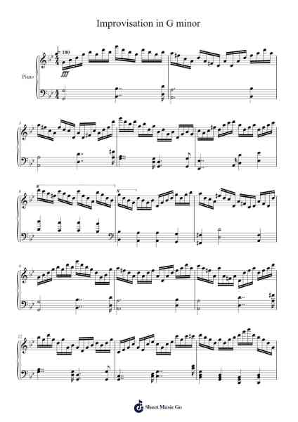 Improvisation in G minor Sheet Music by yj0620heo-Arr.Rareade Zoelotte