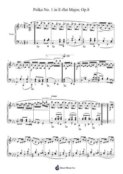 Polka No. 1 in E-flat Major, Op.8 Sheet Music by Bedrich Smetana-Arr.Paydice