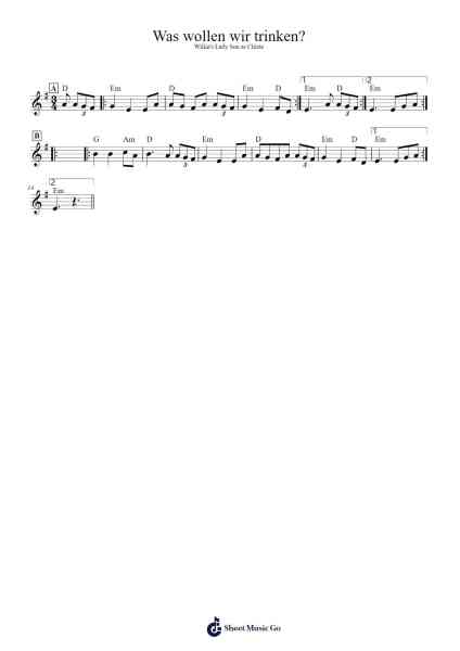 Was wollen wir trinken? 樂譜由 Aubree Chaney - 編曲 Leaglan Piersmar