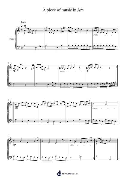 A piece of music in Am Sheet Music by Sina Farshidfar-Arr.Primeg