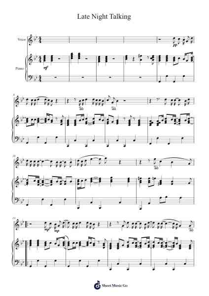 Late Night Talking Sheet Music by Harry Styles-Arr.Cofny
