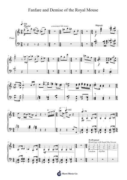 Fanfare and Demise of the Royal Mouse Sheet Music by Grifvic-Arr.Hewgy Fowearl