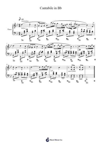 Cantabile in Bb Sheet Music by Frédéric Chopin-Arr.Glacarr