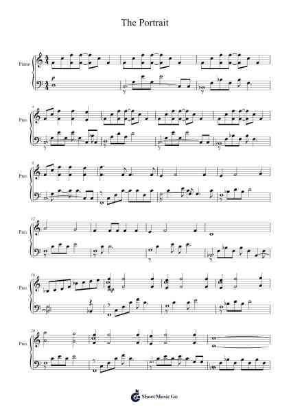 The Portrait Sheet Music by James Horner-Arr.Pomiles