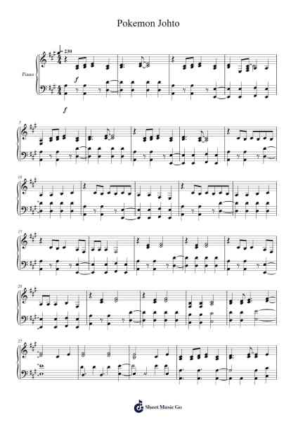 Pokemon Johto Sheet Music by Fj-09-Arr.Franfield Pricecil