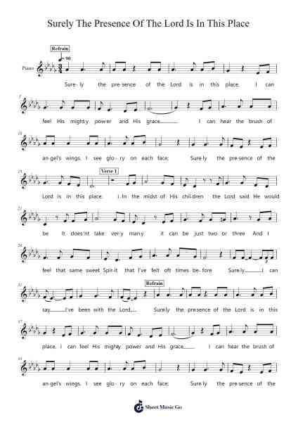 Surely The Presence Of The Lord Is In This Place Sheet Music by The Lanny Wolfe Trio-Arr.Dougnick Steinmeo