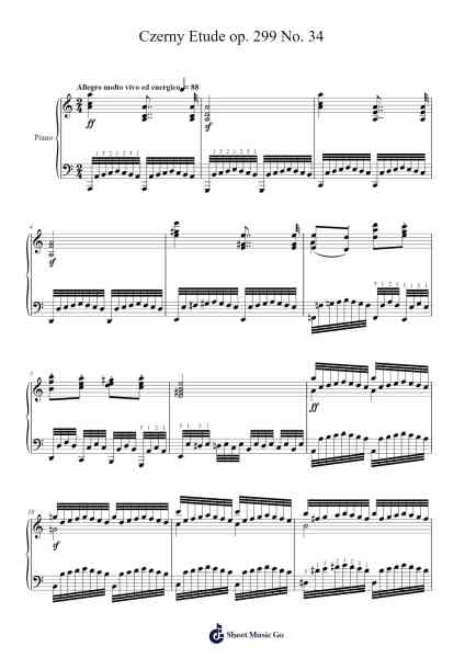 Etude Op. 299 No. 34 Sheet Music by Carl Czerny-Arr.Mattblair