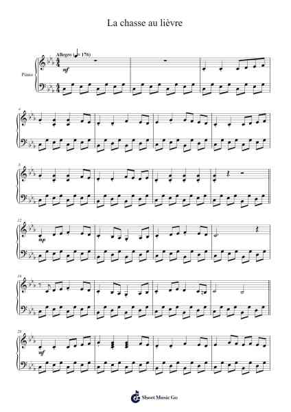 La chasse au lièvre Sheet Music by Frédéric Gagné-Arr.Vabuck Clevevien