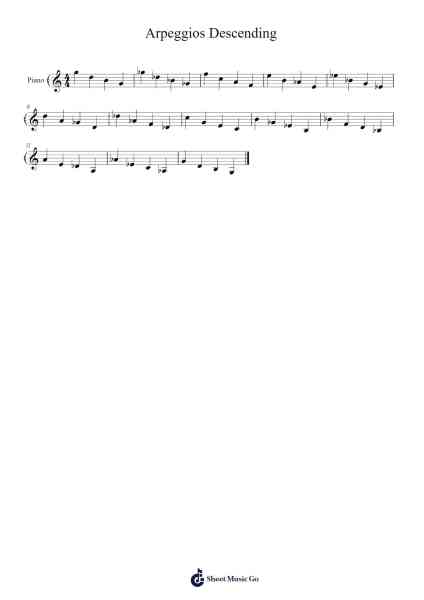 Arpeggios Descending Sheet Music by rzabinsk-Arr.Backwey Naric