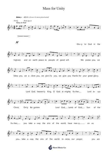 Mass for Unity Sheet Music by -Arr.Gaildie Tedn