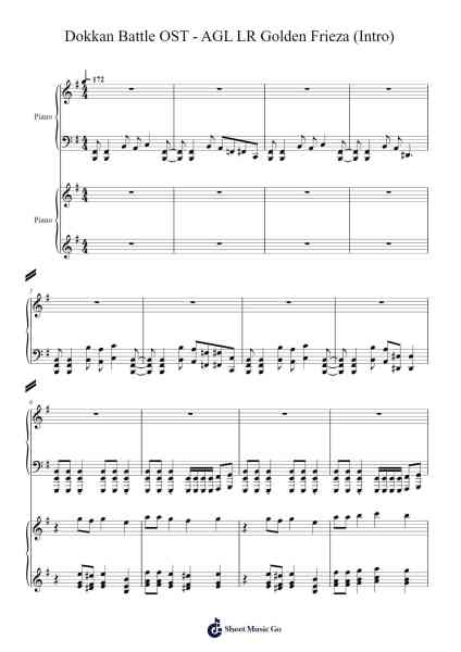 Dokkan Battle OST - AGL LR Golden Frieza (Intro) Sheet Music by notsowiseone-Arr.Fagee