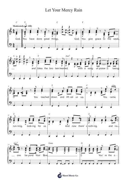 Let Your Mercy Rain Sheet Music by Chris Tomlin-Arr.Mabloor Tourszy