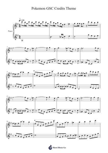 Pokemon GSC Credits Theme Sheet Music by Go Ichinose-Arr.Charnal Tayward