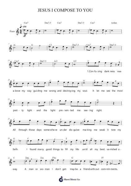 JESUS I COMPOSE TO YOU Sheet Music by Markus Sjöstedt-Arr.Hodgham Bobbright