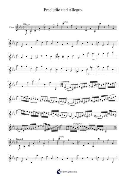 Praeludio und Allegro Sheet Music by G.Pagnani-Kreisler-Arr.Kercox