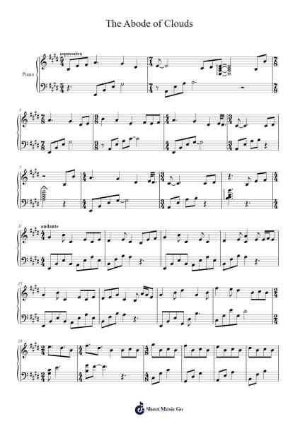 The Abode of Clouds Sheet Music by Kumarjit Dey-Arr.Hughmand