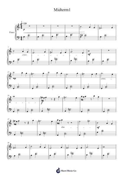 Midterm1 Sheet Music by Delaney Thomsen-Arr.Thomgreg Woolfgou