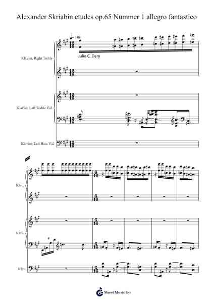 Etude in C Major, Op. 65 No. 1 "Allegro fantastico" Sheet Music by borancolak1-Arr.Orence