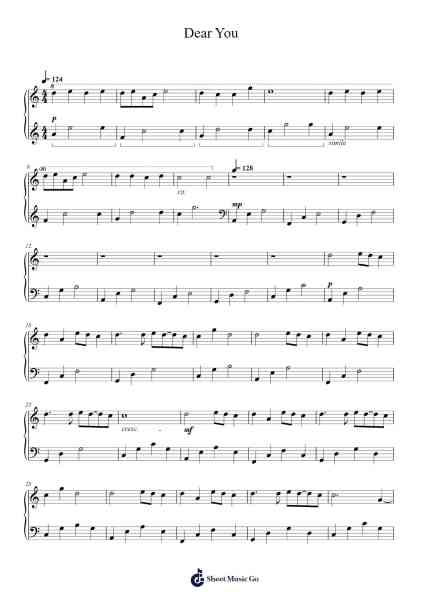 Dear You Sheet Music by Phyrnna-Arr.Virgreg