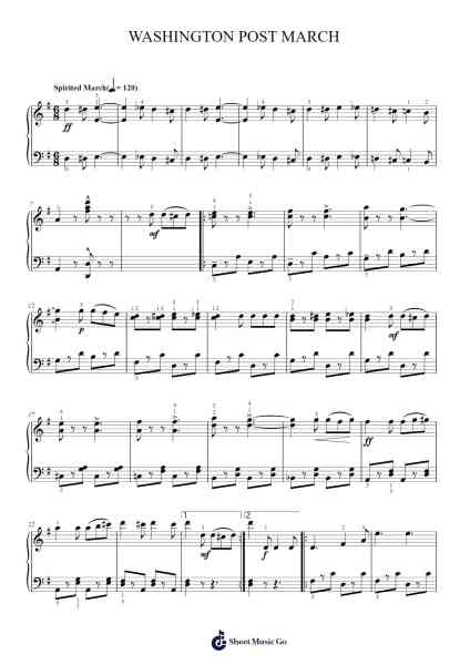 The Washington Post March Sheet Music by John Philip Sousa-Arr.Blithephne