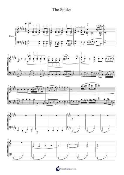 The Spider Sheet Music by Jonathan Bonnell-Arr.Wrightac Phimaud