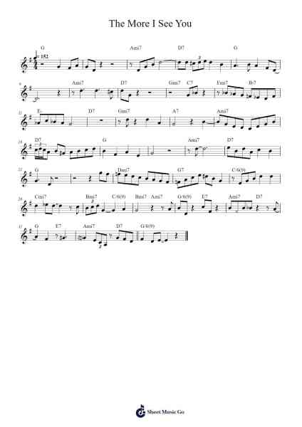 The More I See You Sheet Music by Unknown author-Arr.Fowcoln