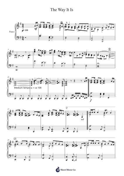 The Way It Is Sheet Music by Bruce Hornsby-Arr.Mattkell Eushop