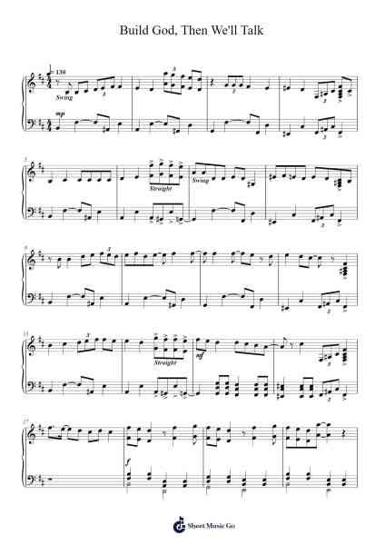 Build God, Then We'll Talk Sheet Music by Panic! At the Disco-Arr.Reedgo