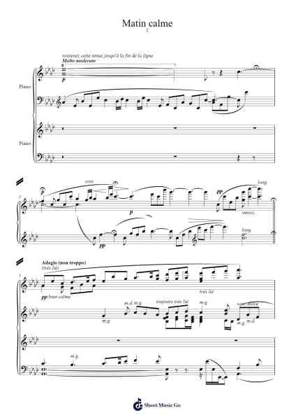 Paysages et marines, Op. 63: II. Matin Calme Sheet Music by Charles Koechlin-Arr.Blycarr