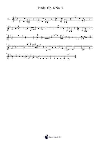 Concerto Grosso in G Major, Op. 6, No. 1, HWV 319: I. A tempo giusto Sheet Music by Georg Friedrich Händel-Arr.Sywatt