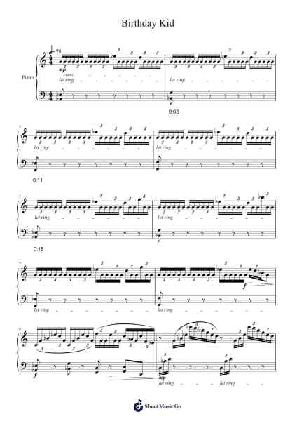 Birthday Kid Sheet Music by Yamato Kasai-Arr.Calbrown Yertate